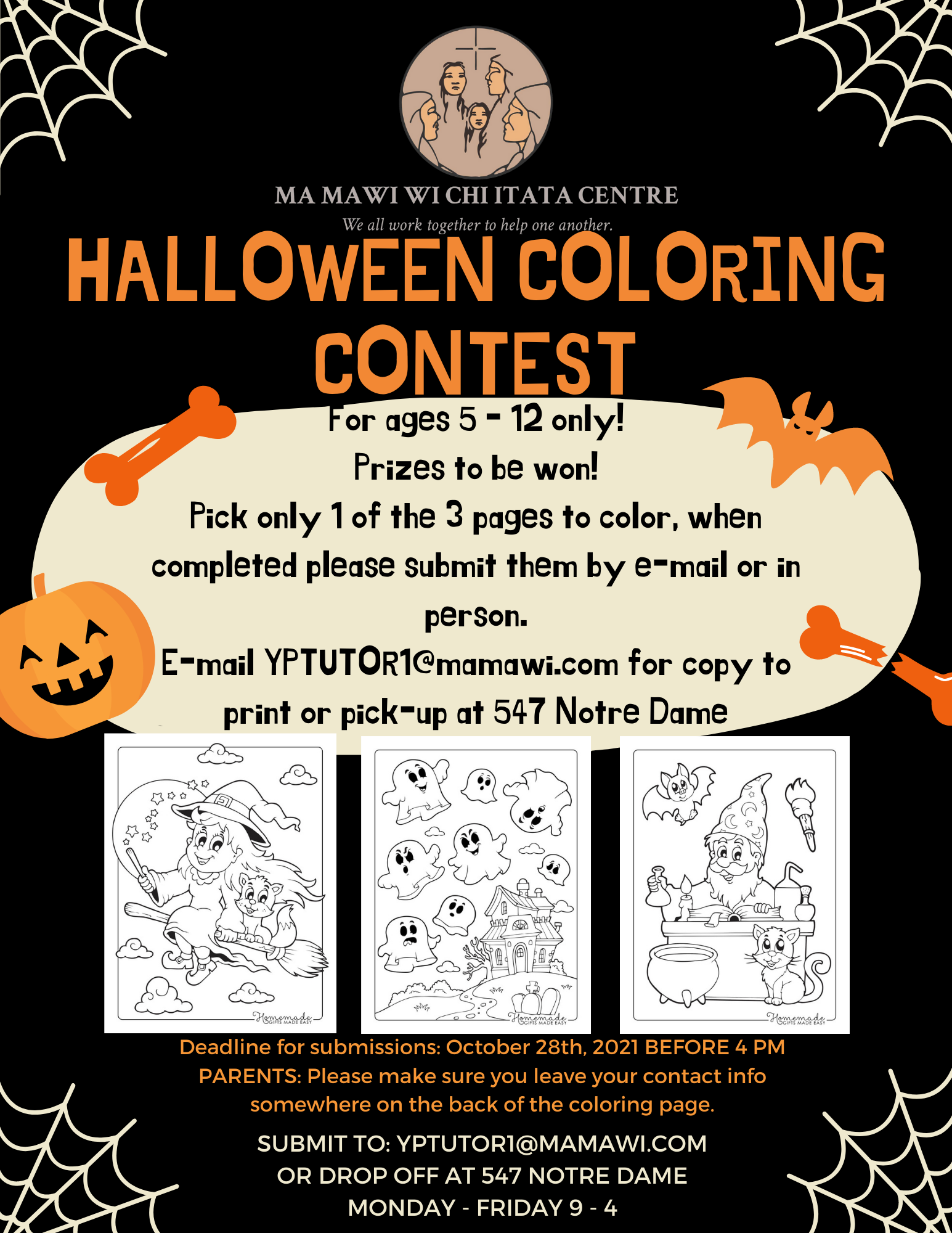 halloween coloring contest pages